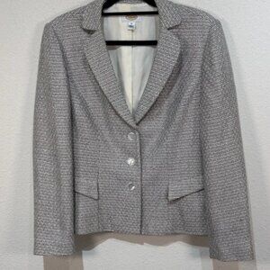 Talbots Tweed Textured Three Button Blazer size 12